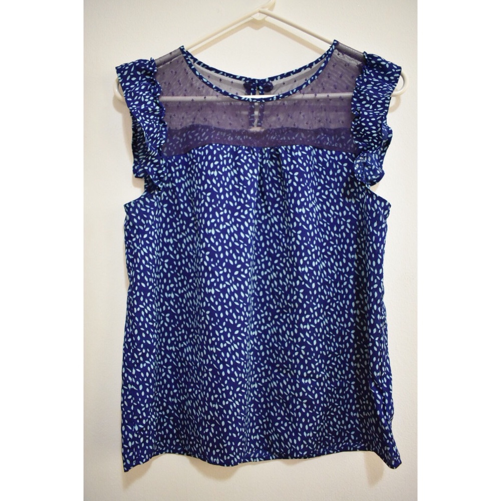 Cute blue ruffles top